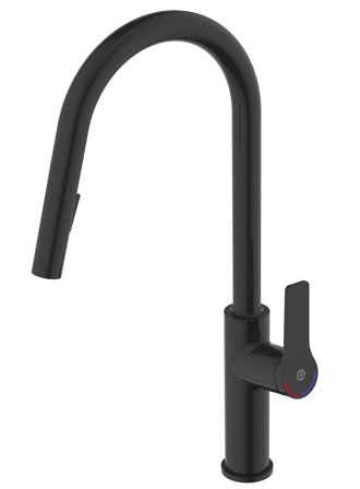 Gustavsberg Epic Köksblandare utdragbar handdusch Svart, Badrum