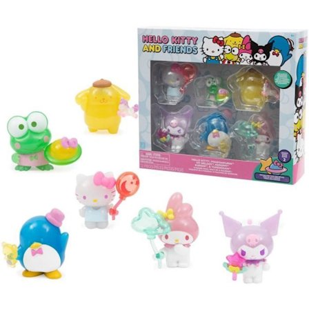Ask med 6 figurer - GPTOYS - HELLO KITTY - HKT11 - Kollektion - 5 cm - Från 6 år