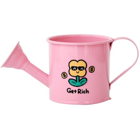 Vannekanne i støpejern - liten hagekanne i støpejern for husholdningsbruk - bøtte - tulipan - rosa