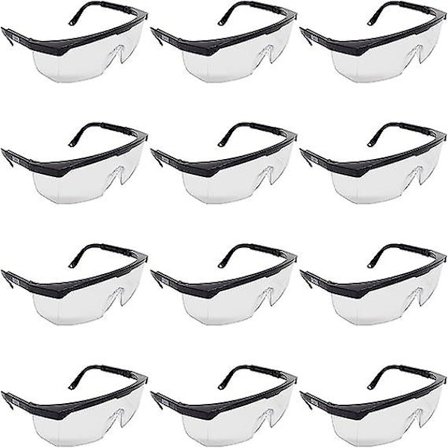 Sikkerhedsbriller 12 batterier med justerbare stænger Øjenbeskyttelse Sikkerhedsbriller