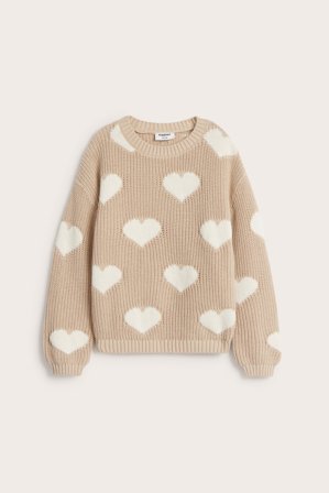 Kappahl | Strikkegenser med hjerter | Beige