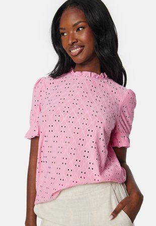 VILA - Vikawa S/S Flounce Top - Pastel Lavender - Kläder - - Bubbleroom