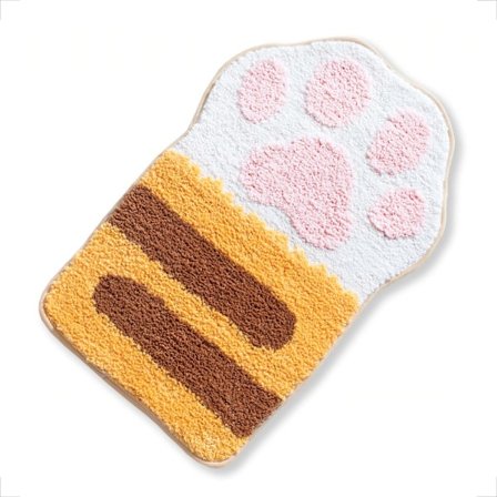 Badmatta 15,3x23,6", Katt tass halkfri mikrofiber badmatta gul