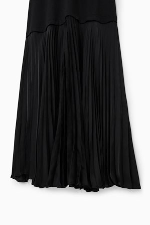 COS Femme Robe T-Shirt Jupe Plissée in Noir