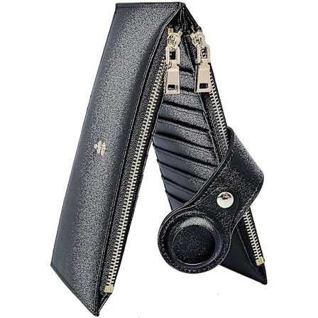 Dame skinnveske for Airtag, RFID-blokkerende kredittkortholder glidelåsveske håndveske