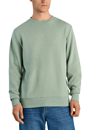 Lindbergh Logo Chest Print O-Neck Sweat Hoodies & sweatshirts Herr Grön XXL