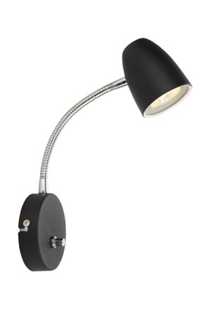 Aneta Lighting SANDNES vegglampe, svart, med dimmer