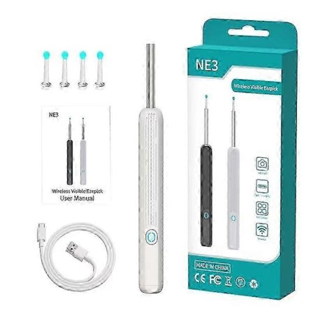 Trådlös Smart Visuell Öronrengörare USB WiFi Otoskop TW1 Öronvaxborttagningsverktyg Set med Kamera Öronände