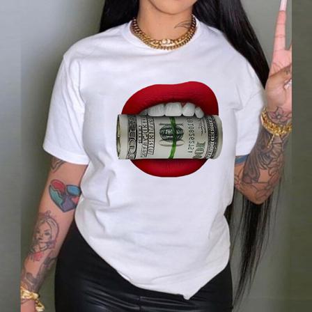 Kortärmad T-shirt För Damer Med Rund Hals