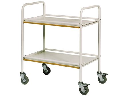 Rullbord 2 hyllplan Vit - Lyreco - Emballage och lagerutrustning - Lagerutrustning - Vagnar