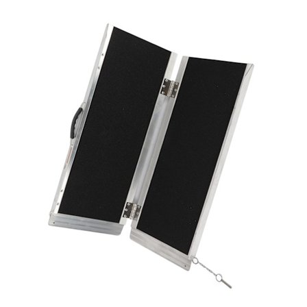 Alumiiniseoksesta valmistettu kokoontaitettava pyörätuoliramppi, kannettava liukumaton pyörätuoliramppi kahvalla