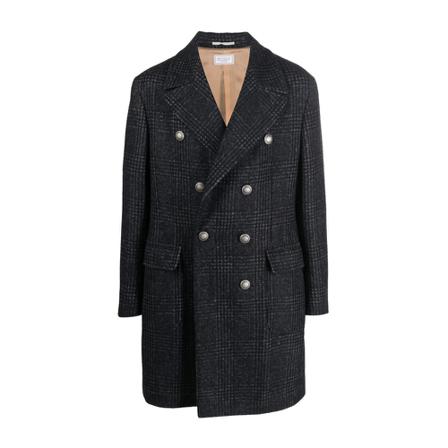 Brunello Cucinelli, Double-Breasted Coats Szary, Mężczyzna, Rozmiar: L