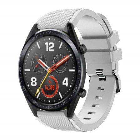 Huawei Watch GT 22mm mönstrat klockband av silikon - Vit