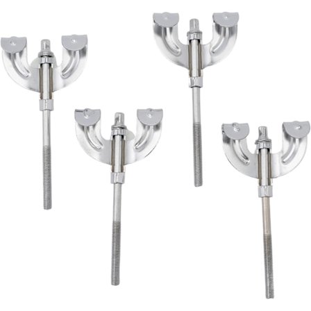 4-pack Krom Bastrumma Klor och Spännstavar Set, Slagverksinstrument Tillbehör för Ersättning av Trumhårdvara, Krok Skruvar Brickor & Stavar Fi