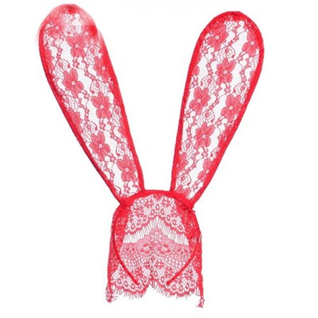 Kaninöron Veil Eye Mask RÖD