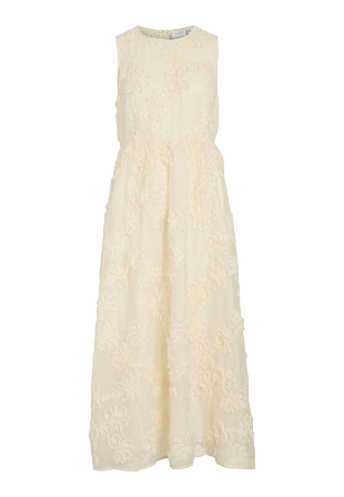 Vila VIAGNES Ärmlös Maxiklänning Jerseyklänningar Dam Beige 40