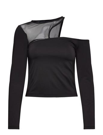 Ranya Ulla Mesh L/S Top Black French Connection
