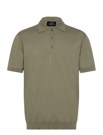 Tight Cotton Tristan Knit Ss Green Mads Nørgaard