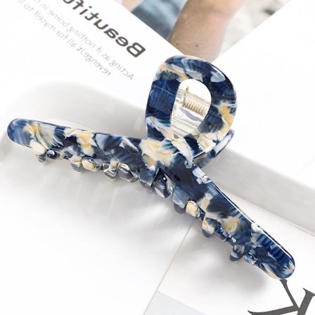 Blå stor hårklype for kvinner og jenter med tykt hår