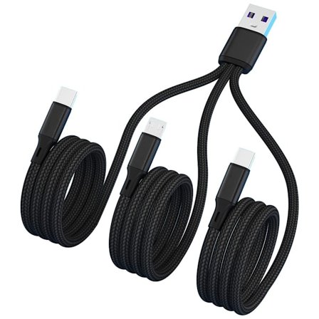 Multi USB C Splitter Kabel, USB A till Dubbel Typ-C + Micro USB