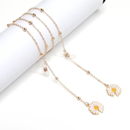 Metall Daisy Blomma Pärla Solglasögon Glasögonkedjor