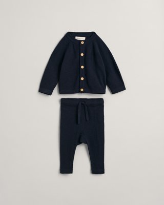 GANT - Baby cardigan & bukser i ullblanding med gaveeske evening blue