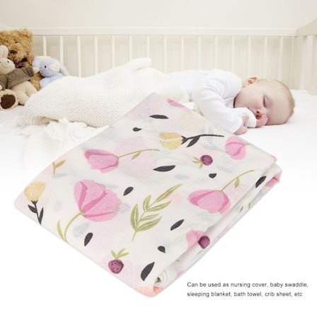 Andningsbar Nyfödd Inslag Muslin Filt Baby Spädbarn Mjuk Badhandduk Omlagduk 120*120cm(#4)