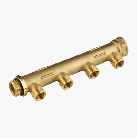 4-Rör Fördelare 3/4 (R20) x 1/2 (R15) Mässing - Biltema