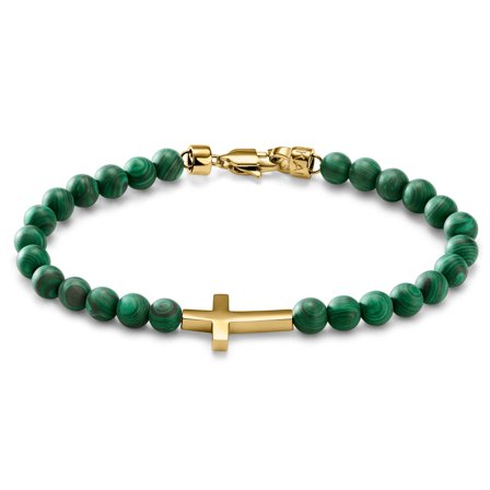 Unity | Bracelet La croix en malachite pour hommes - Bracelets de perles