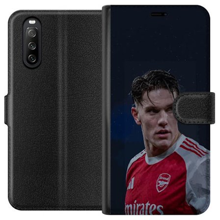 Kompatibelt Lommeboketui til Sony Xperia 10 III Pastellregnbue med hvite stjerner og myk fargeovergang i drømmende himmeldesign