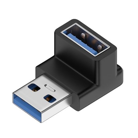 USB 3.0-adapter 90 graders rät vinkel hane till hona kopplingskontakt för bärbar dator USB laddare Extension Converter