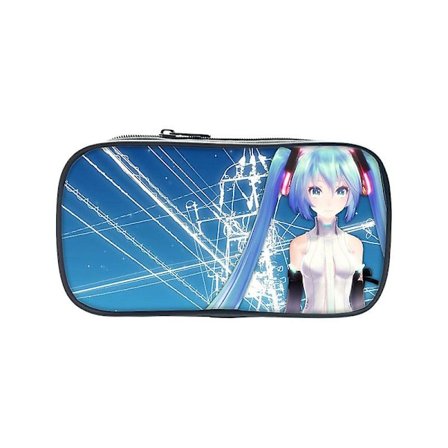 Hatsune Miku Anime Penal Stort Kapasitet Penneholder Pennveske Sminkeveske Organizer