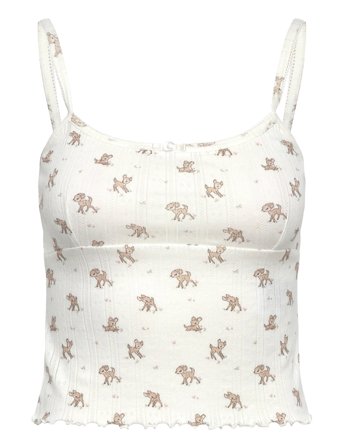 Gina Tricot Pointelle Singlet - Cream - L