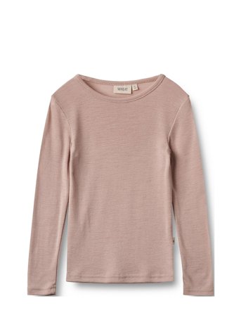 Wheat Wool T-Shirt L/S Alfie - Pink - 116