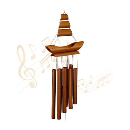 Wind Chime Bamboo "Segelbåt"