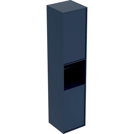 Ifö Sense Art Högskåp 2 dörrar, öppen hylla, blå, Badrum