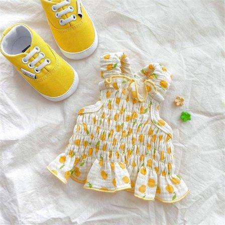 Pet Dog Sommarkläder Jordgubbsklänning GUL S