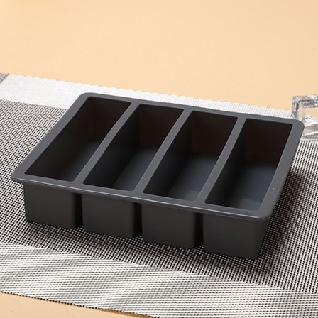 1 stk. 4 rum lang strimmel silikone isterninger firkantet form DIY C Grå onesize