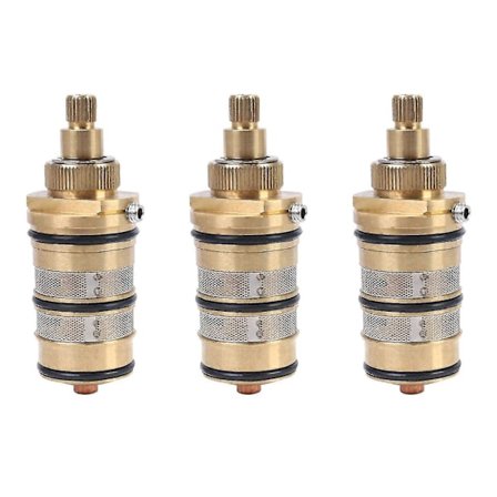 3x Messing Badekar Bruser Termostatisk Patron & Håndtag Til Blandingsventil Blandingsbatteri Bruser Bar Blandingsbatteri Vandhane Show