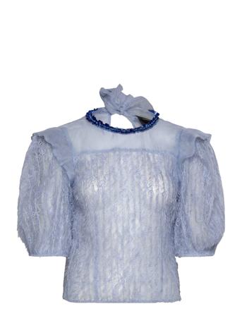 Darianna By Nbs Blouses Short-sleeved Blå Custommade*Betinget Tilbud