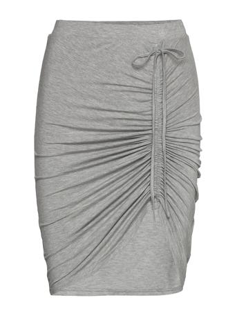 Skirt Knälång Kjol Grå Rosemunde