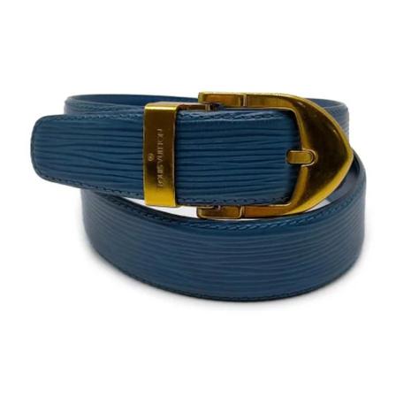 Louis Vuitton Vintage, Pre-owned Leather belts Blauw, Heren, Maat:ONE Size