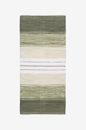 InHouse Group - Bomullsmatta LILLEBY - Grön - Slätvävda mattor - 70X300 - Från Homeroom