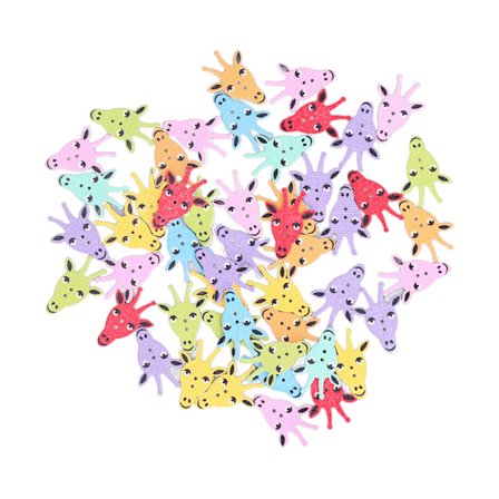 50 st Träknappar Hjorthuvud Färgglada Lätta Lätt Förvaring Bred Användning Mycket Tåliga Djurknappar