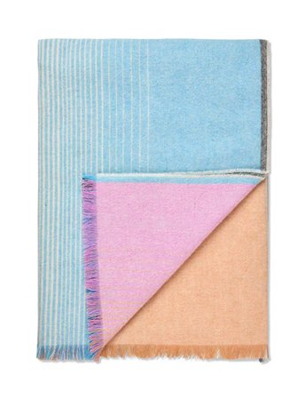 Elvang Carte-Postale Ullpledd 130x190 blå-rosa