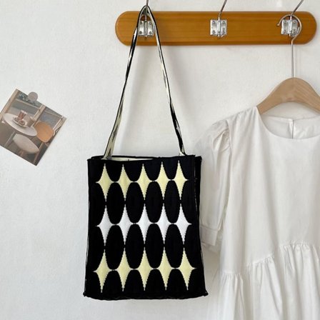 Knit Handbag Knot Wrist Bag SVART