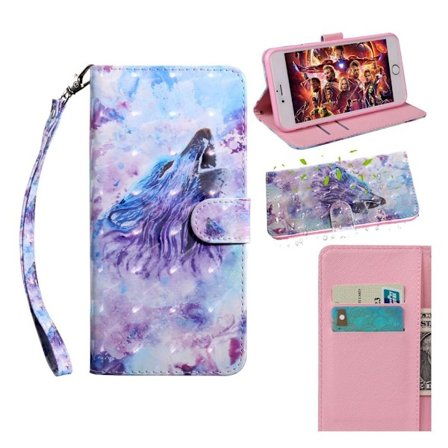 Samsung Galaxy A40 koristekuvioitu nahkakotelo - Ulvova Susi