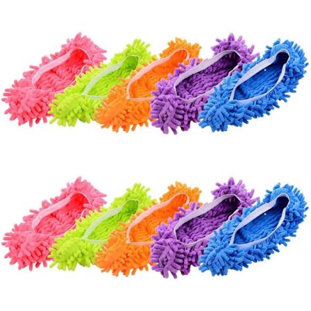 5 par rengöringsslippers, multifunktionella dammsugarskor, mikrofib