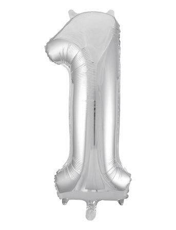 Joker | Foil Balloon Number 1 Silver 86 Cm | 86 cm
