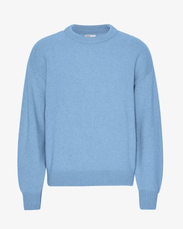 Oversized Merino Wool Crew - Seaside Blue M